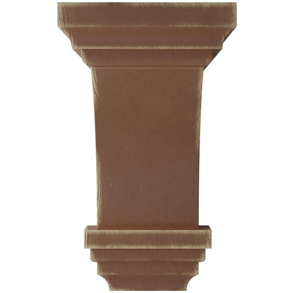 Ekena Millwork 3 1/2"W x 3 3/4"D x 6"H Mini Jefferson Wood Vintage Decor Corbel, Weathered Brown - CORWD03X03X06JEBR