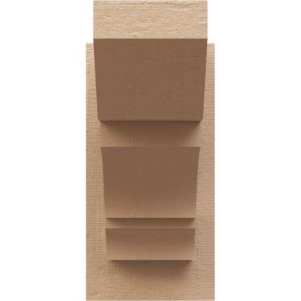 Ekena Millwork 6-in W x 12-in D x 12-in H Balboa Slat Rough Cedar Woodgrain TimberThane Outlooker, Primed Tan - OUTUR060X12X12BOA24RCPR