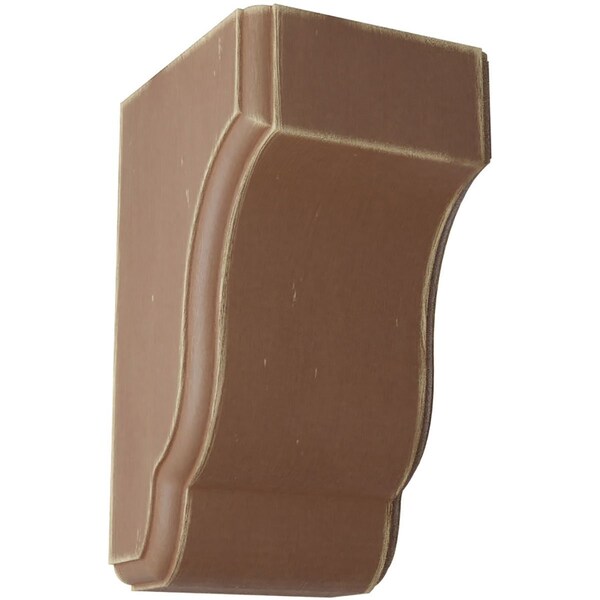 Ekena Millwork 3 1/2"W x 4"D x 6 1/2"H Capistrano Mission Wood Vintage Decor Corbel, Weathered Brown - CORWD03X04X06CPBR