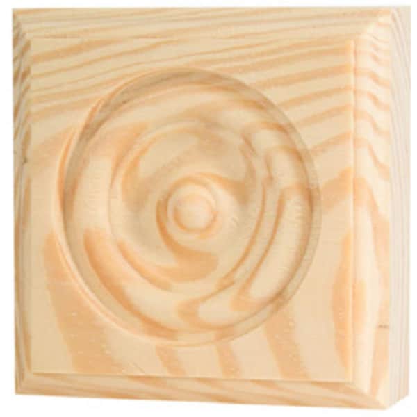 Waddell Mfg Co RTB-35 3.75 x 3.75 x 1 in. Rosette Trim Pine Block Moulding - 212266