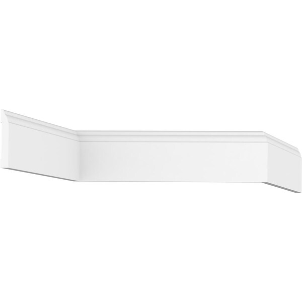 Ekena Millwork LWM623 - 3 1/4"H x 1/2"P x 96"L Base Moulding, PVC - LWM623X96SWPV