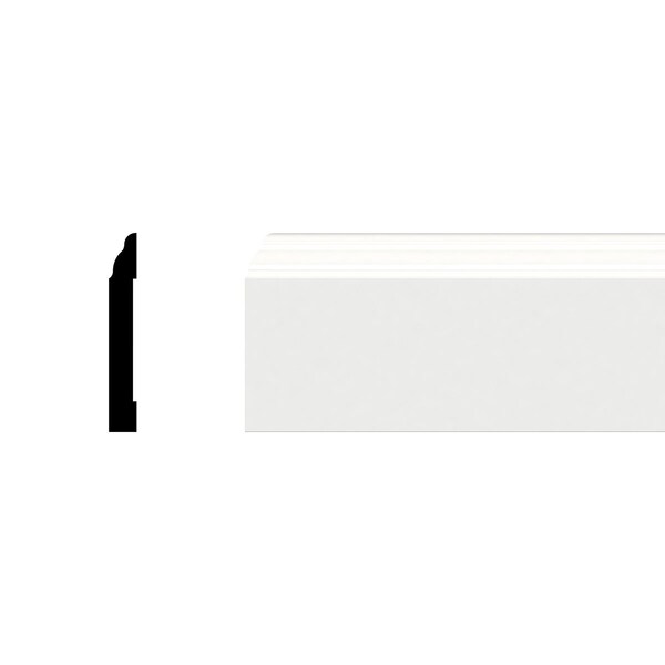 Ekena Millwork LWM623 - 3 1/4"H x 1/2"P x 96"L Base Moulding, PVC - LWM623X96SWPV