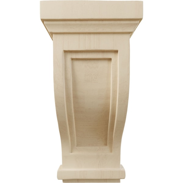 Ekena Millwork 4 3/4"W x 5"D x 10"H Traditional Recessed Corbel, Rubberwood - COR04X05X10TRRW