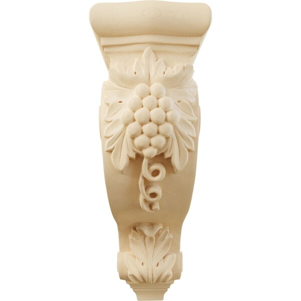 Ekena Millwork 4 1/4"W x 8"D x 13 1/4"H Devon Grapes & Vines Corbel, Maple - COR04X08X13DEMA