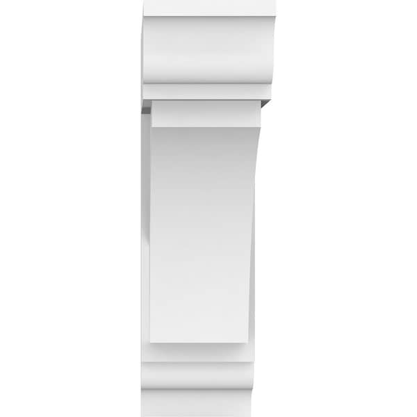 Ekena Millwork Standard Thorton Architectural Grade PVC Bracket with Traditional Ends, 3"W x 12"D x 12"H - BKTP03X12X12THR01