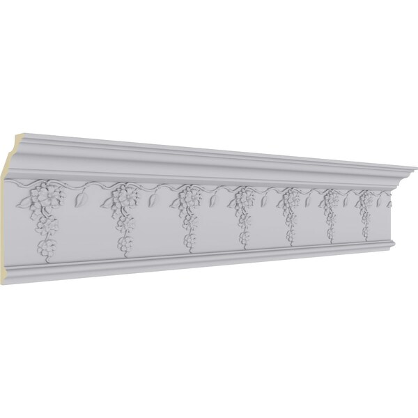 Ekena Millwork 7 1/2"H x 3 1/8"P x 8 1/8"F x 94 1/2"L Flower Drop Crown Moulding - MLD07X03X08FL