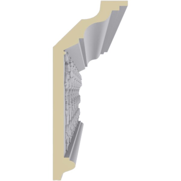 Ekena Millwork 7 1/2"H x 3 1/8"P x 8 1/8"F x 94 1/2"L Flower Drop Crown Moulding - MLD07X03X08FL