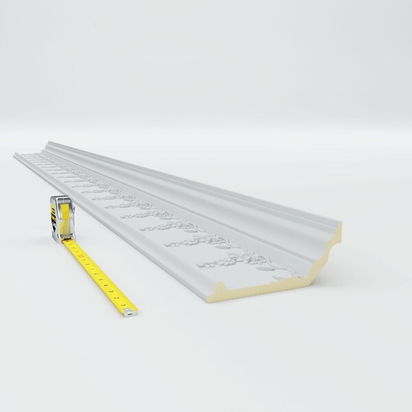Ekena Millwork 7 1/2"H x 3 1/8"P x 8 1/8"F x 94 1/2"L Flower Drop Crown Moulding - MLD07X03X08FL