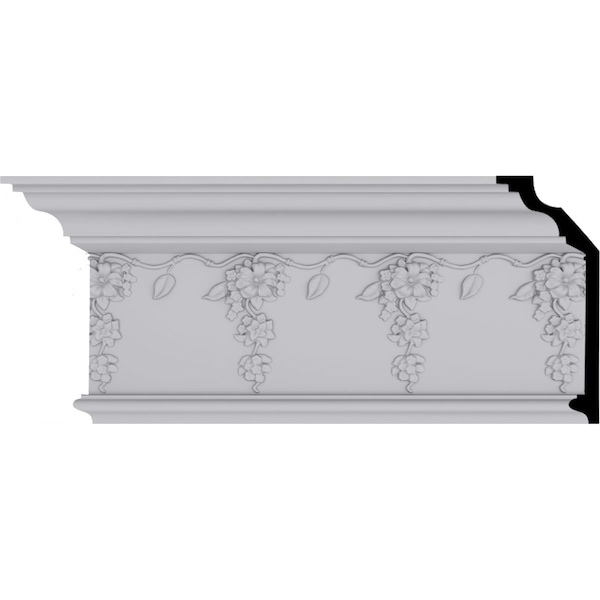 Ekena Millwork 7 1/2"H x 3 1/8"P x 8 1/8"F x 94 1/2"L Flower Drop Crown Moulding - MLD07X03X08FL