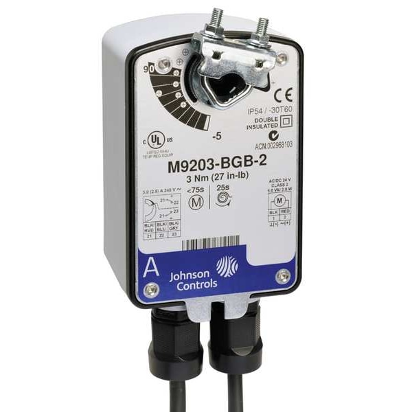Johnson Controls Electric Actuator, 27 in.-lb.-22 to 140 - M9203-GGA-2Z