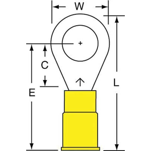 Terminal de anillo de nylon para cable 12-10 AWG, 5/16" Stud PK500 - MNG10-516R/SK