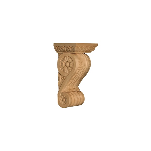 Osborne Wood Products 8 1/2 x 5 1/8 x 3 5/8 Small Baroque Corbel in Rubberwood (p - 891948RW