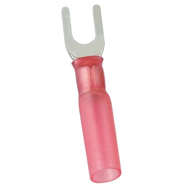 Terminal de horquilla termocontraíble de 22-16 AWG para tornillo #6, paquete de 25 piezas - 5UGJ7