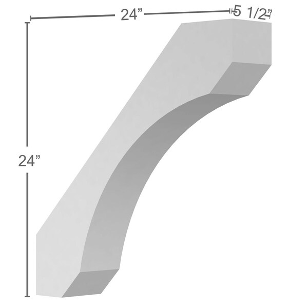 Ekena Millwork 5 1/2"W x 24"D x 24"H Legacy Bracket - BKT24X24X05LE