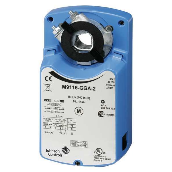 Johnson Controls Electric Actuator, 140 in.-lb., -4 to 122 - M9116-JGA-2