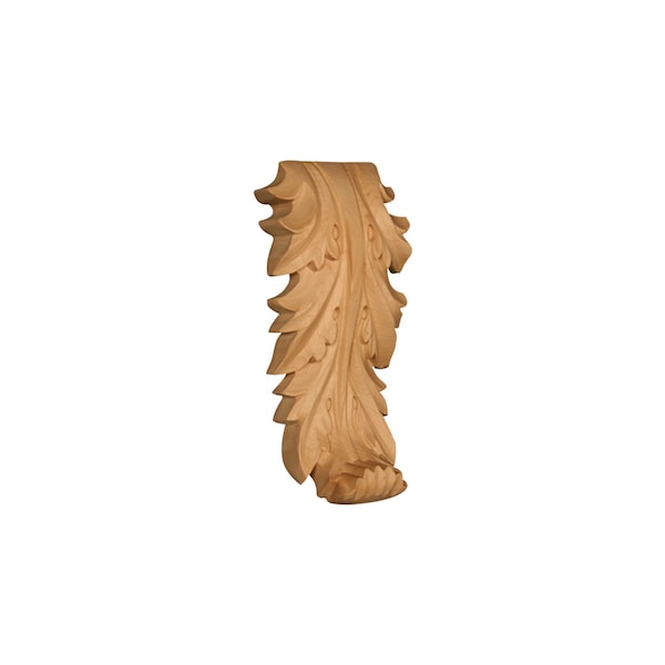 Osborne Wood Products 5 x 2 5/8 x 4 1/4 Small Acanthus Leaf Bracket in Rubberwood <small - 891753RW