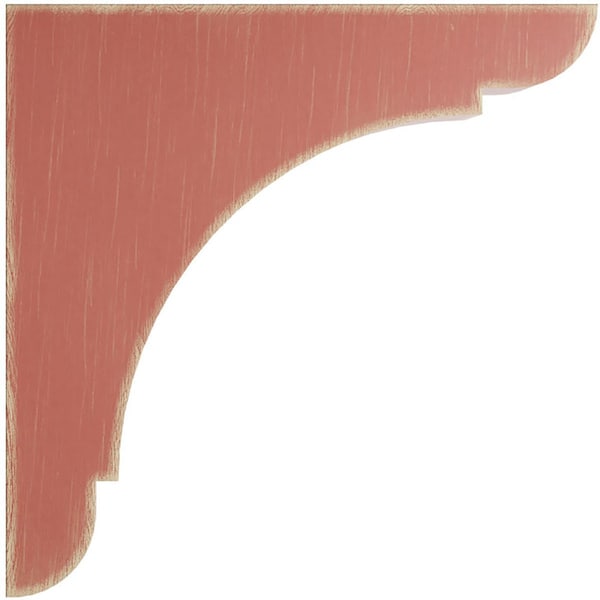 Ekena Millwork 1 3/4"W x 10"D x 10"H Large Olympic Wood Vintage Decor Bracket, Salvage Red - BKTWD01X10X10OLRD