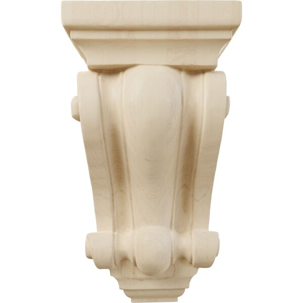 Ekena Millwork 4"W x 2 1/2"D x 7 1/2"H Cole Pilaster Wood Corbel, Rubberwood - CORW04X02X07CORW