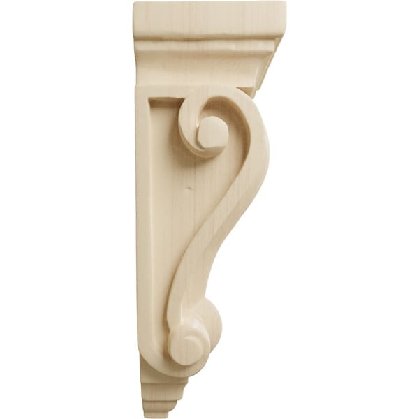 Ekena Millwork 4"W x 2 1/2"D x 7 1/2"H Cole Pilaster Wood Corbel, Rubberwood - CORW04X02X07CORW