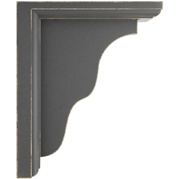 Ekena Millwork 3 1/2"W x 7"D x 9"H Hamilton Traditional Wood Vintage Decor Bracket, Black - BKTWD03X07X09HABL
