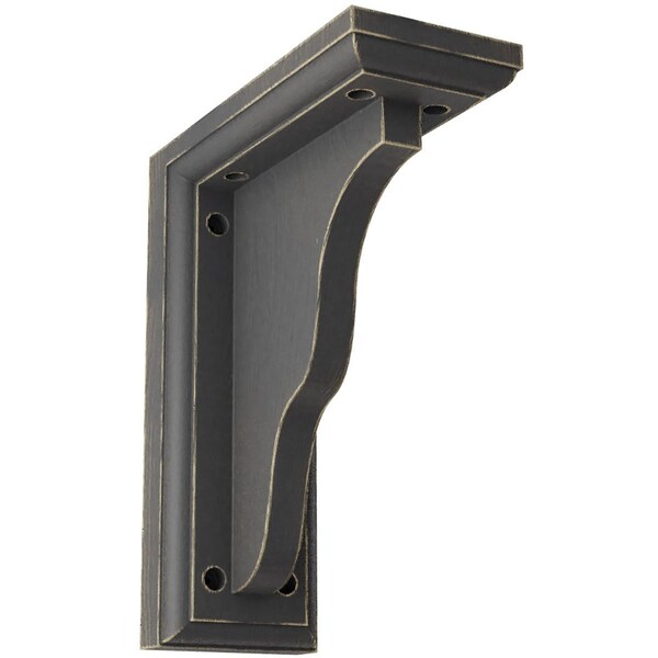 Ekena Millwork 3 1/2"W x 7"D x 9"H Hamilton Traditional Wood Vintage Decor Bracket, Black - BKTWD03X07X09HABL