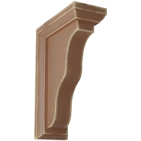 Ekena Millwork 2 1/4"W x 5"D x 7"H Hamilton Traditional Wood Vintage Decor Bracket, Weathered Brown - BKTWD02X05X07HABR