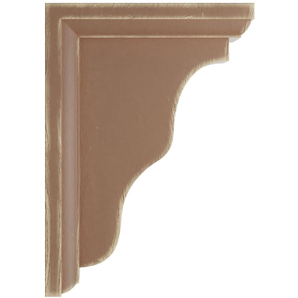 Ekena Millwork 2 1/4"W x 5"D x 7"H Hamilton Traditional Wood Vintage Decor Bracket, Weathered Brown - BKTWD02X05X07HABR