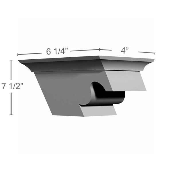 Ekena Millwork 7 1/2"W x 6 1/4"D x 4"H Nexus Bracket, Right - BKT07X04X06NE-R