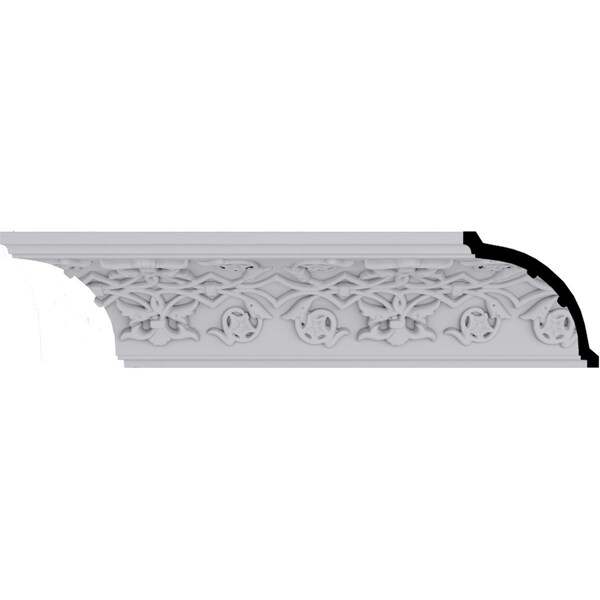 Ekena Millwork 3 1/2"H x 3 1/2"P x 5"F x 94 1/2"L, (6 3/8" Repeat), Rose Crown Moulding - MLD03X03X05RO