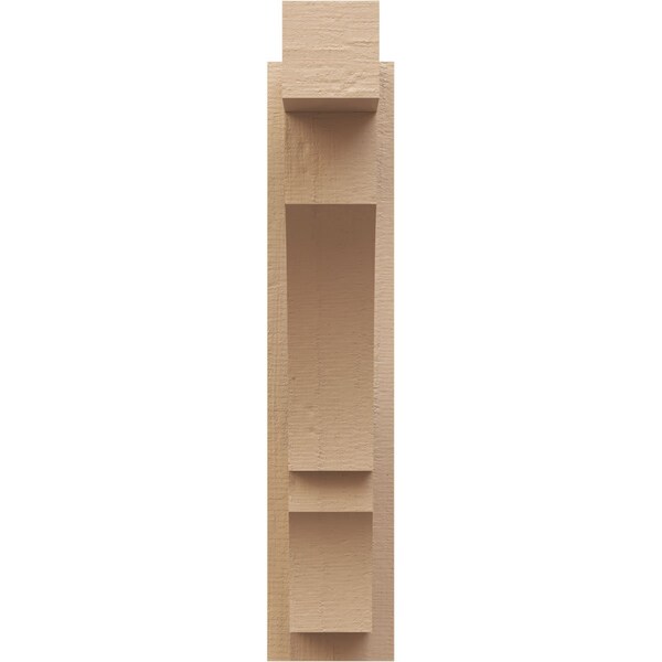 Ekena Millwork 5 1/2-in W x 14-in D x 26-in H Balboa Block Rough Cedar Woodgrain TimberThane Outlooker, Primed Tan - OUTUR055X14X26BOA44RCPR