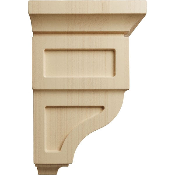 Ekena Millwork 3 1/2"W x 3 3/4"D x 6"H Mini Reyes Wood Corbel, Rubberwood - CORW03X03X06RYRW
