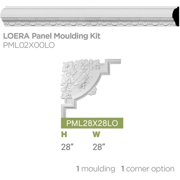 Ekena Millwork 2 1/4"H x 3/4"P x 94 1/2"L, (2 3/8" Repeat), Loera Panel Moulding - PML02X00LO