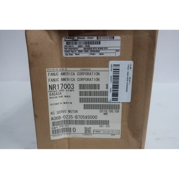 Fanuc 3Ph 2.5Kw 4000Rpm 8Nm 184V-Ac Servo Motor - A06B-0235-B705#S000