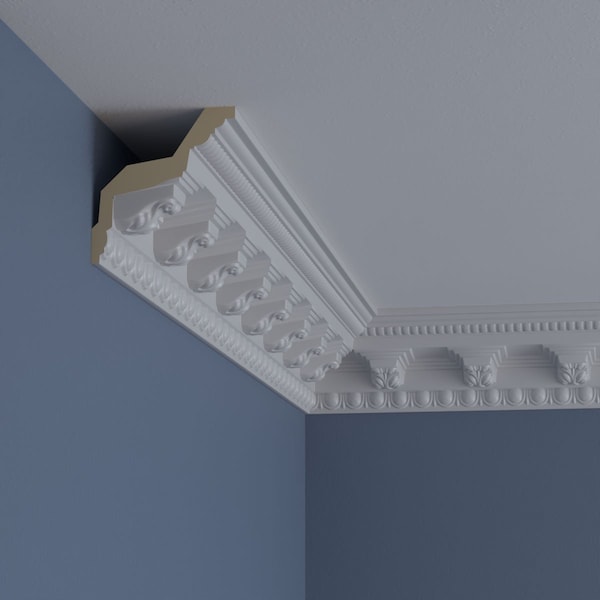 Ekena Millwork 3 7/8"H x 3 5/8"P x 5 3/8"F x 94 1/2"L Attica Crown Moulding - MLD03X03X05AT