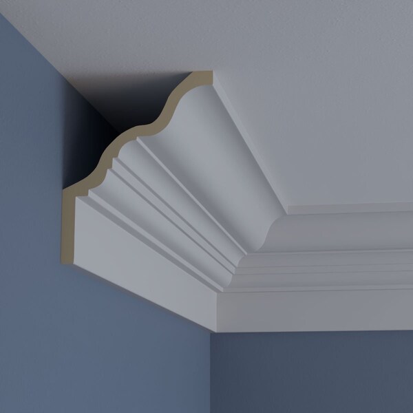 Ekena Millwork Crown Fascia Moulding, Polyurethane, 96 in L, 6-7/8 in H - MLD06X05X08FA