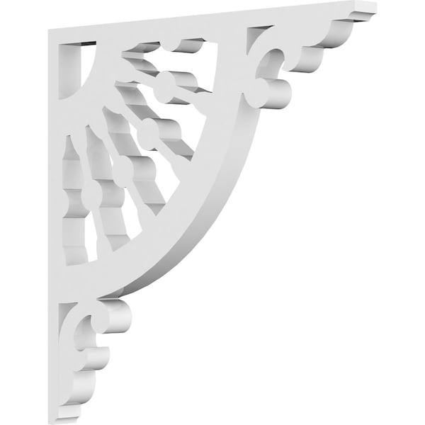 Ekena Millwork Wagon Wheel Architectural Grade PVC Bracket, 5/8"W X 8"D X 8"H - BKTP01X08X08WW