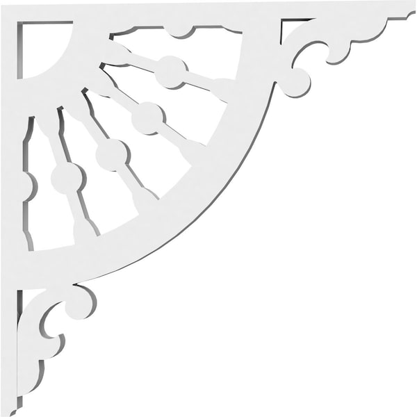 Ekena Millwork Wagon Wheel Architectural Grade PVC Bracket, 5/8"W X 8"D X 8"H - BKTP01X08X08WW