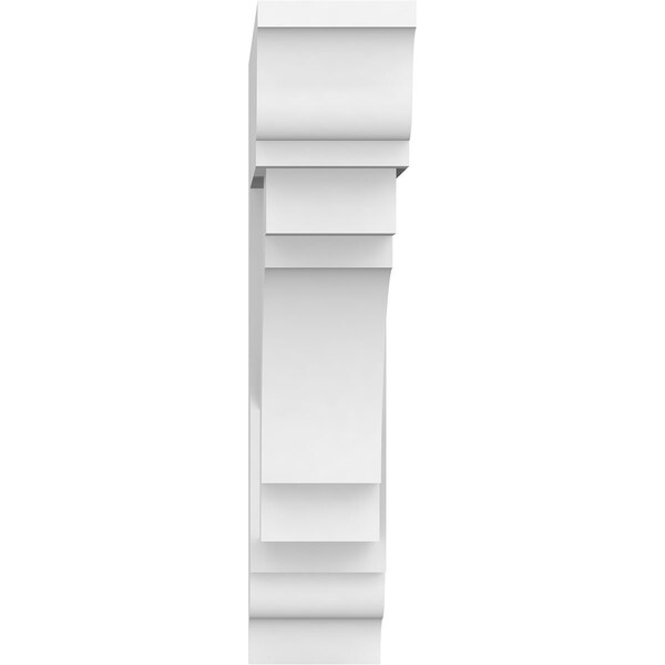 Ekena Millwork Standard Merced Architectural Grade PVC Bracket with Traditional Ends, 3"W x 16"D x 16"H - BKTP03X16X16MRC01
