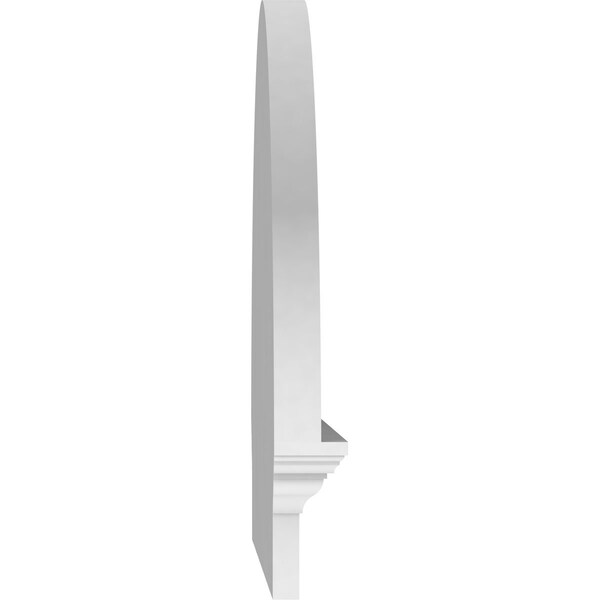 Ekena Millwork Half Round Sunburst Architectural Grade PVC Combination Pediment, 34"W x 23-3/4"H x 2-3/4"P - PEDPC034X240HRO01