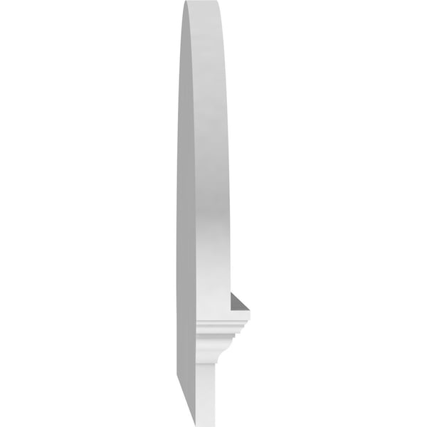 Ekena Millwork Elliptical 4 Spoke Architectural Grade PVC Combination Pediment, 64"W x 22-7/8"H x 2-3/4"P - PEDPC064X230ELL04