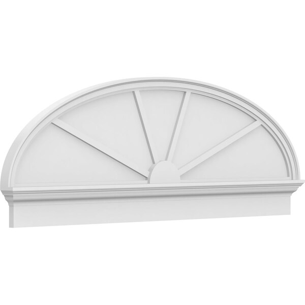 Ekena Millwork Elliptical 4 Spoke Architectural Grade PVC Combination Pediment, 64"W x 22-7/8"H x 2-3/4"P - PEDPC064X230ELL04
