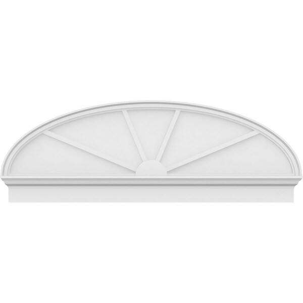 Ekena Millwork Elliptical 4 Spoke Architectural Grade PVC Combination Pediment, 64"W x 22-7/8"H x 2-3/4"P - PEDPC064X230ELL04