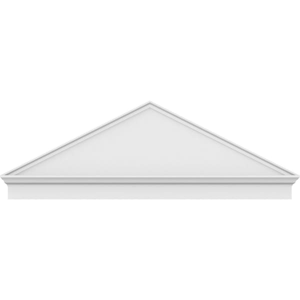 Ekena Millwork Peaked Cap Smooth Architectural PVC Combination Pediment, 70"W x 24-3/8"H x 2-3/4"P (Pitch 6/12) - PEDPC070X245PKC00