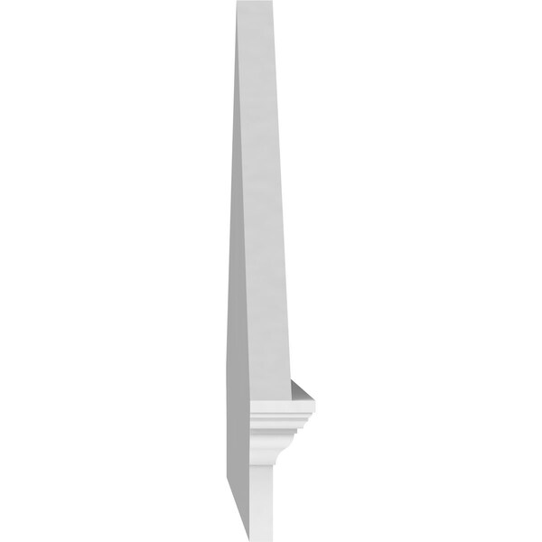 Ekena Millwork Peaked Cap Smooth Architectural PVC Combination Pediment, 70"W x 24-3/8"H x 2-3/4"P (Pitch 6/12) - PEDPC070X245PKC00