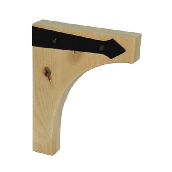 Osborne Wood Products 12 x 2 x 9 Traditional Bracket with Metal Straps in Hard Maple - 9918721HM