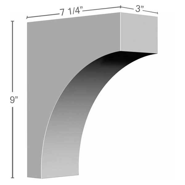 Ekena Millwork 3"W x 7 1/4"D x 9"H Stockport Bracket - BKT03X07X09ST