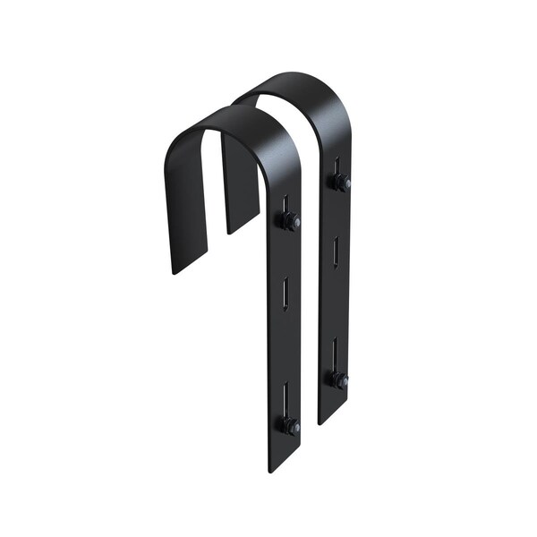 Lawnitator 1.97 x 3.94 x 10.7 in. Handrail Bracket - Black, 2PK - LA3626515