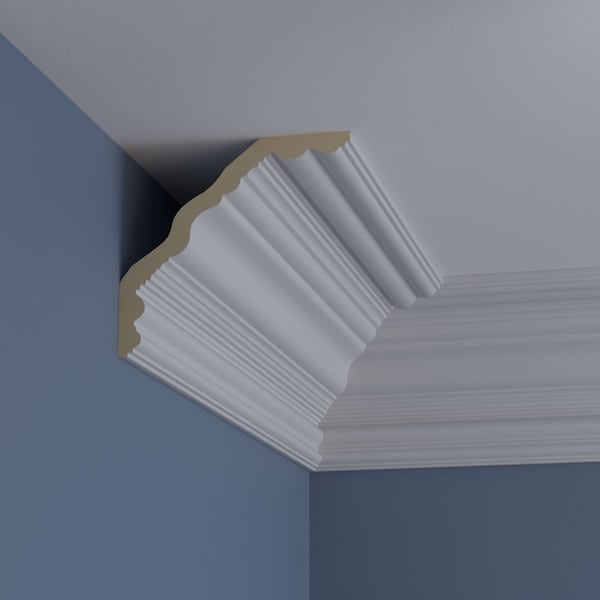 Ekena Millwork 8 1/2"H x 9 1/4"P x 12 1/2"F x 94 1/2"L Foster Cove Crown Moulding - MLD09X09X13FO