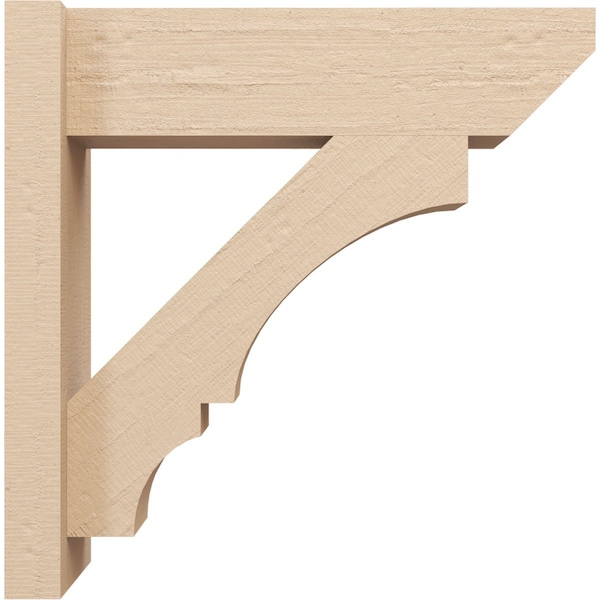 Ekena Millwork 5 1/2-in W x 16-in D x 16-in H Balboa Slat Rough Cedar Woodgrain TimberThane Outlooker, Primed Tan - OUTUR055X16X16BOA24RCPR