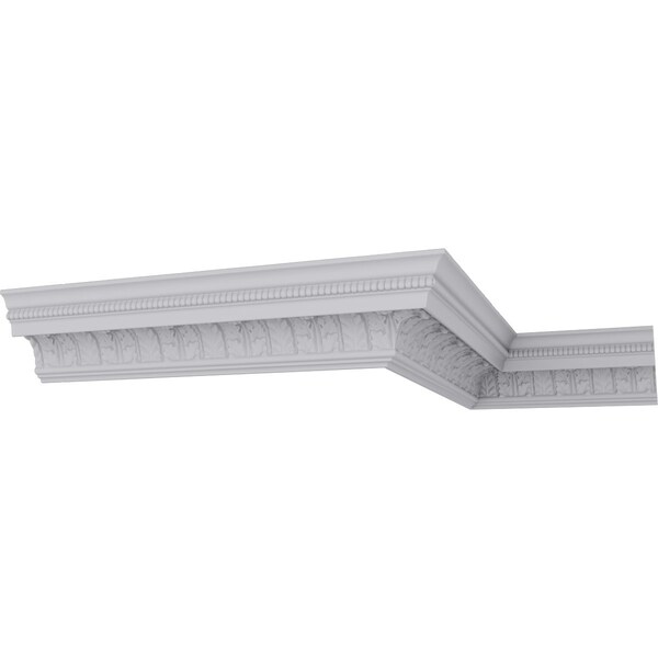Ekena Millwork 4 5/8"H x 4 1/8"P x 6 1/4"F x 94 1/2"L Helene Leaf Crown Moulding - MLD04X04X06HE